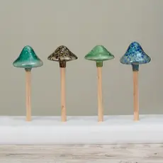 The Gerson Companies Handblown Glass Mushroom Stake - Assorted