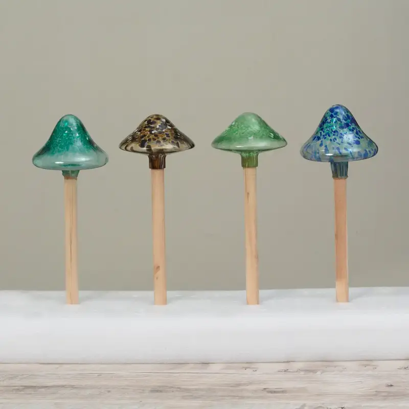 The Gerson Companies Handblown Glass Mushroom Stake - Assorted