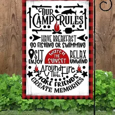 Flags Galore Decor and More Camping Rules - Garden Flag 12x18