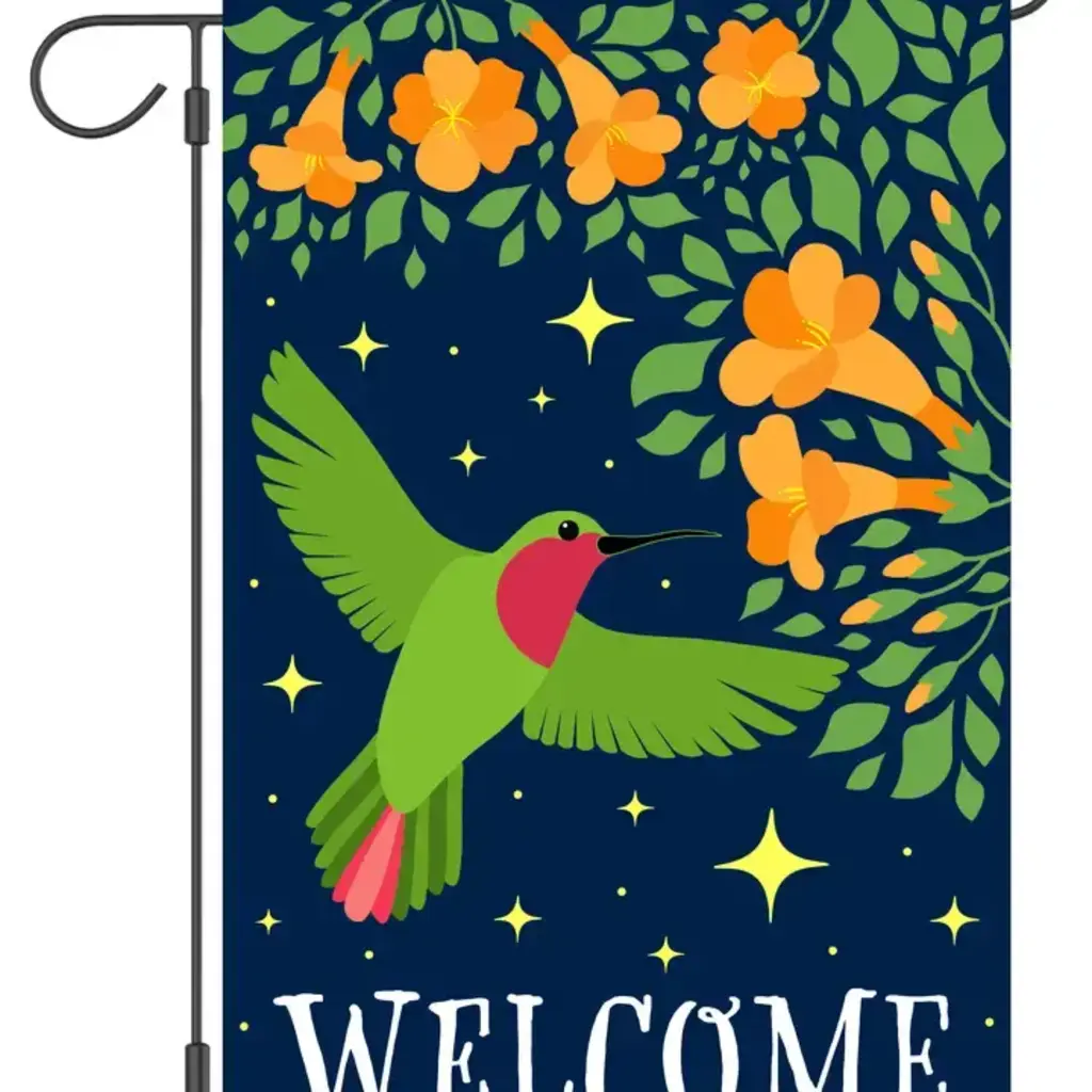 Flags Galore Decor and More "Welcome" Hummingbird - Garden Flag 12x18