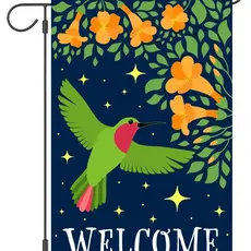 Flags Galore Decor and More "Welcome" Hummingbird - Garden Flag 12x18