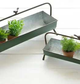 Audrey's Green Trough Planters (Set of 2)