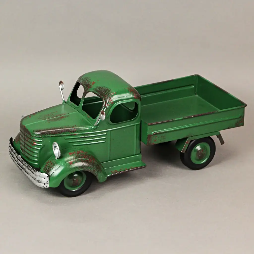 Zeckos Green Rustic Metal Decorative Vintage Pickup Truck Planter