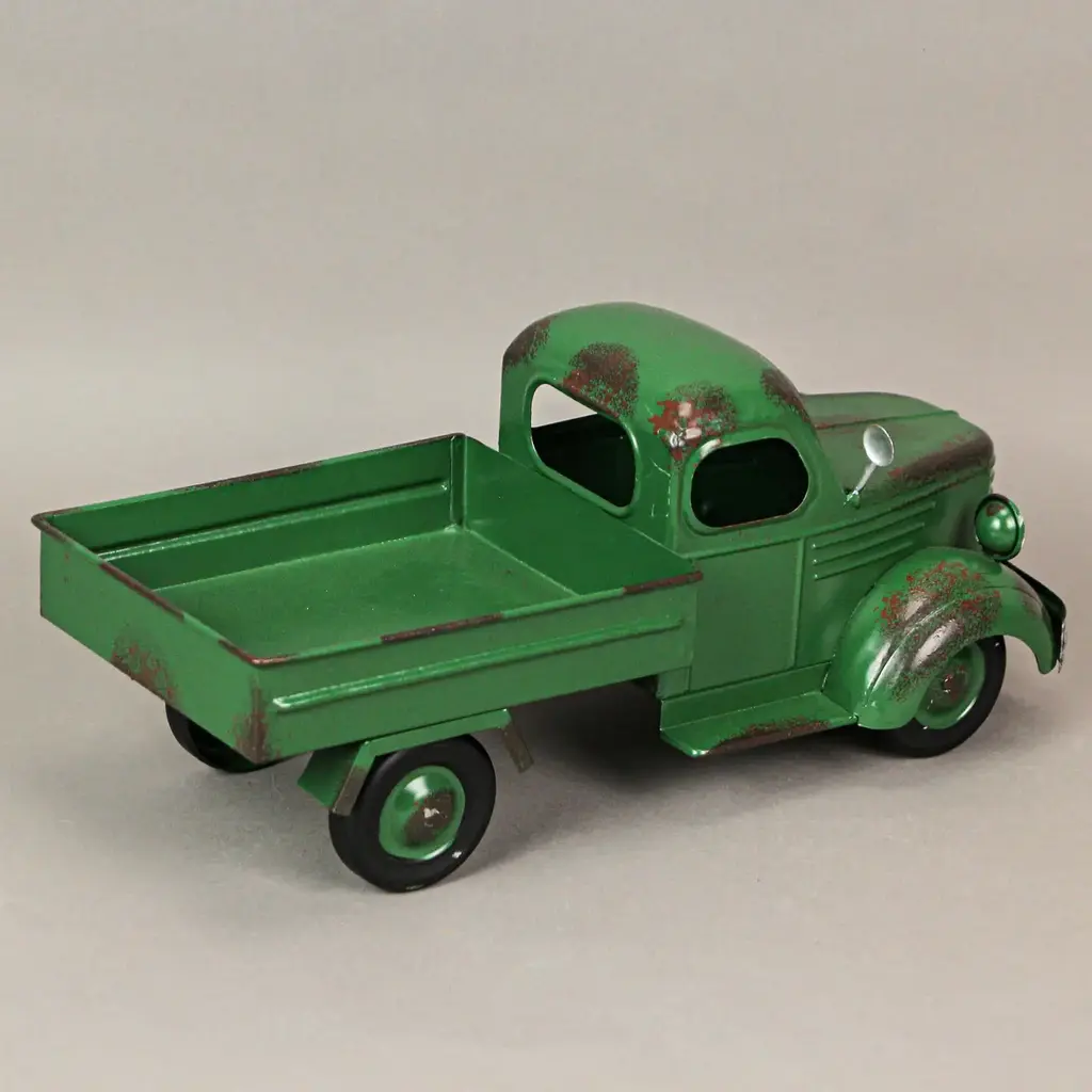 Zeckos Green Rustic Metal Decorative Vintage Pickup Truck Planter