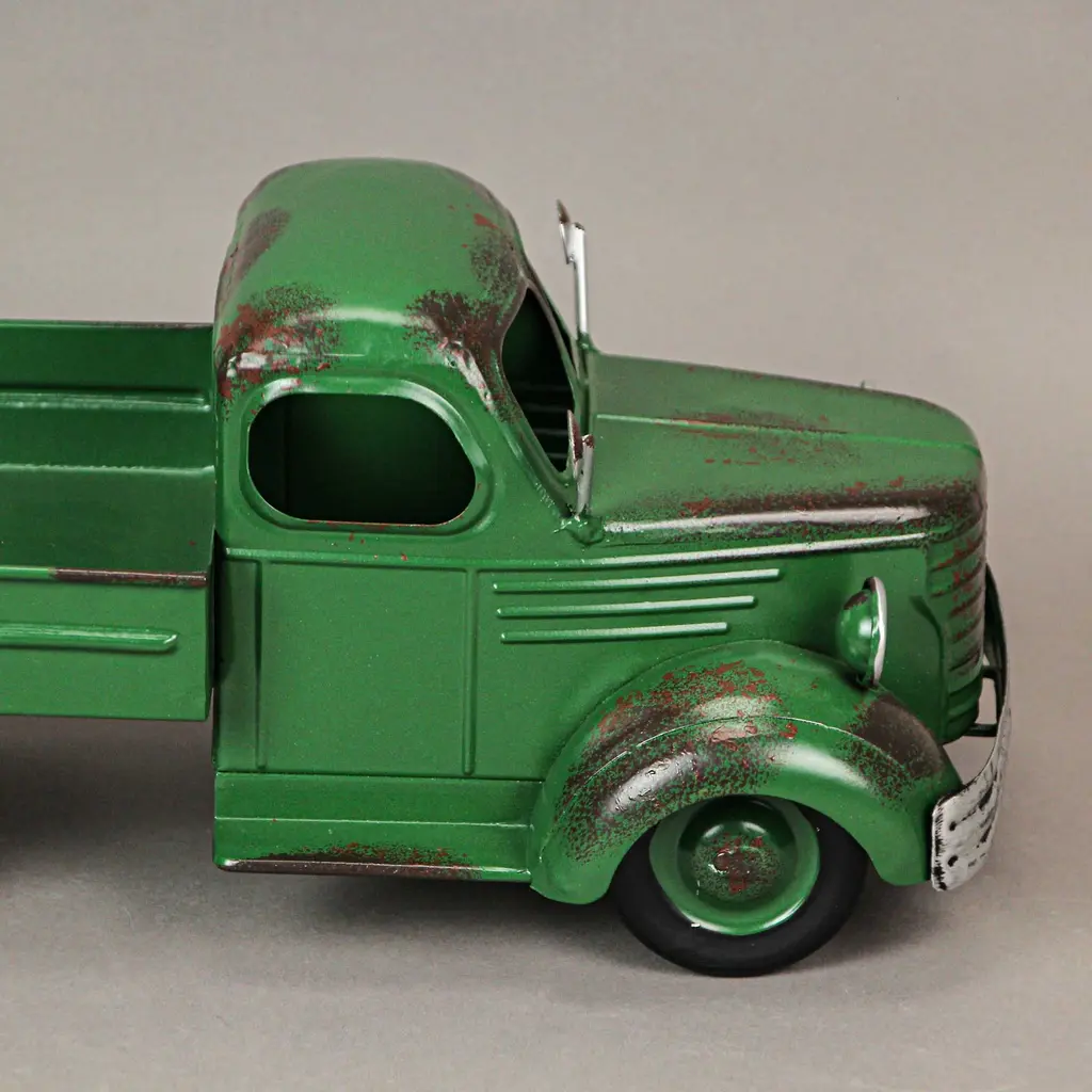 Zeckos Green Rustic Metal Decorative Vintage Pickup Truck Planter