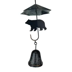 Zeckos Rustic  Black Bear & Umbrella Rain Chain - 75" Long