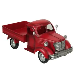 Zeckos Vintage Red Truck Metal Planter - 14 Inches