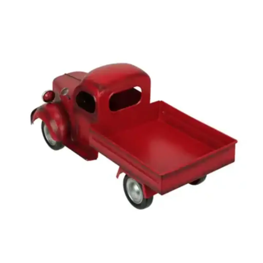 Zeckos Vintage Red Truck Metal Planter - 14 Inches