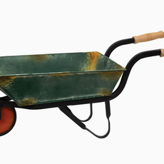 The Hearthside Collection Distressed Green Metal Wheelbarrow