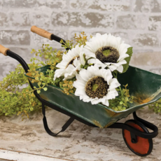 The Hearthside Collection Distressed Green Metal Wheelbarrow