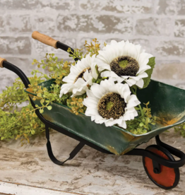 The Hearthside Collection Distressed Green Metal Wheelbarrow