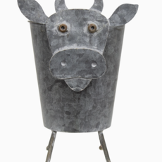 The Hearthside Collection Metal Cow Planter