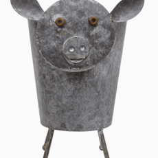 The Hearthside Collection Metal Pig Planter