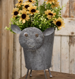 The Hearthside Collection Metal Pig Planter
