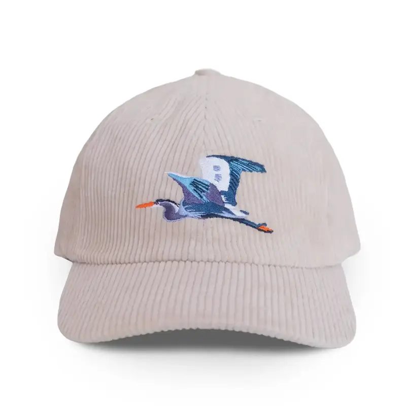 Bird Collective Great Blue Heron Corduroy Hat - Ivory