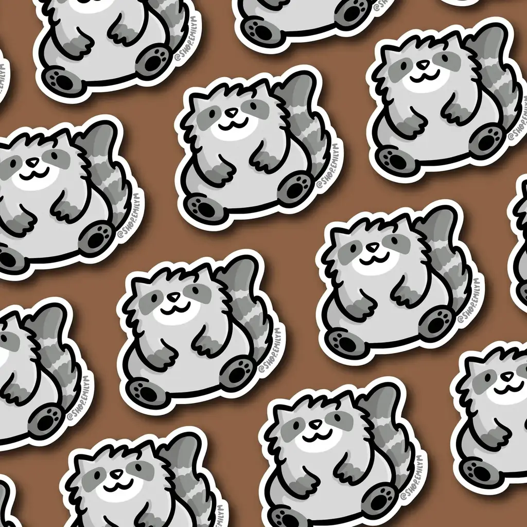 Shop Emily M Raccoon Vinyl Sticker