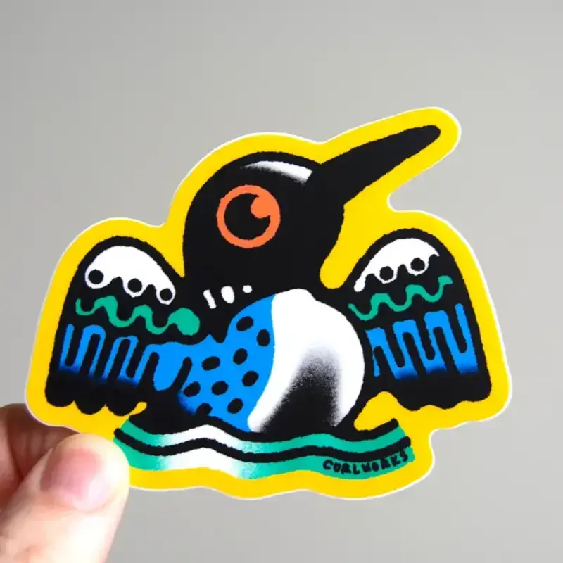 Curlworks Loon - 3" Vinyl Sticker