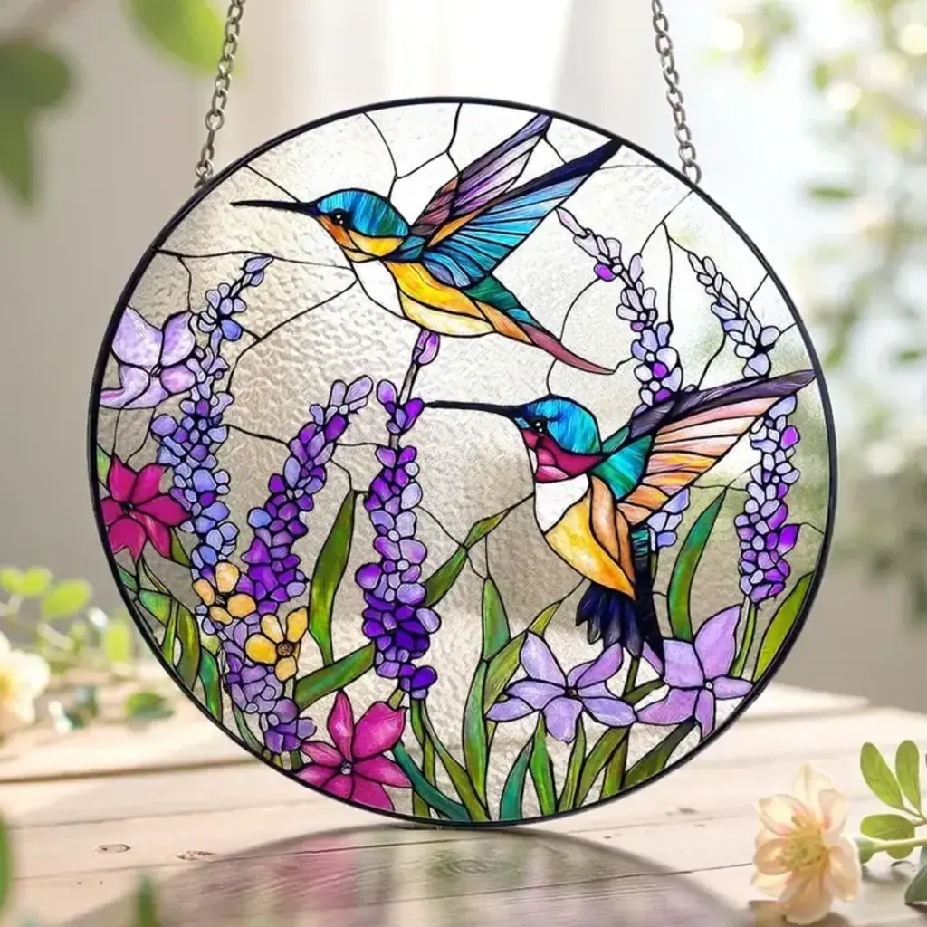 Glaizyo Stained Glass Suncatcher 9.8 In -