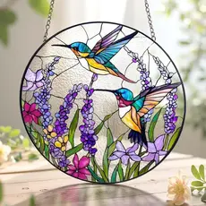Glaizyo Stained Glass Suncatcher 9.8 In -
