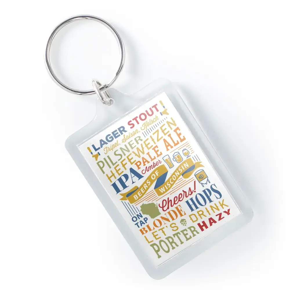 Lantern Press Keychain - Beers of Wisconsin