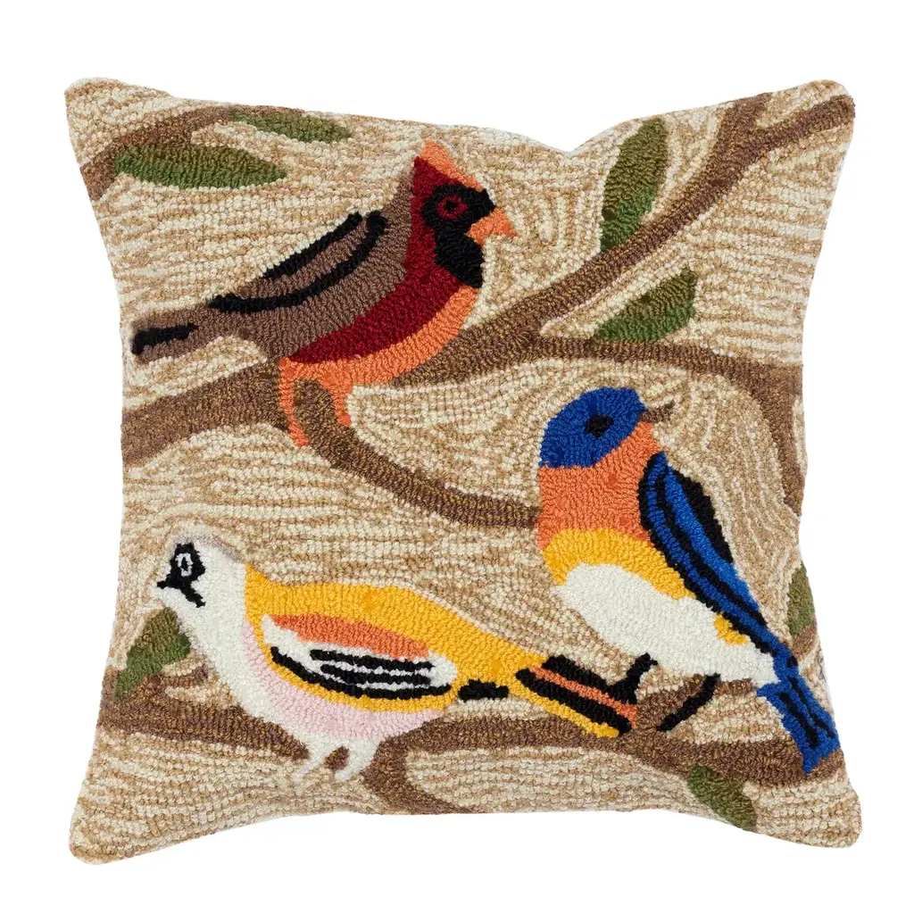 Liora Manne Indoor/Outdoor Pillow - Frontporch Birds 18 x 18