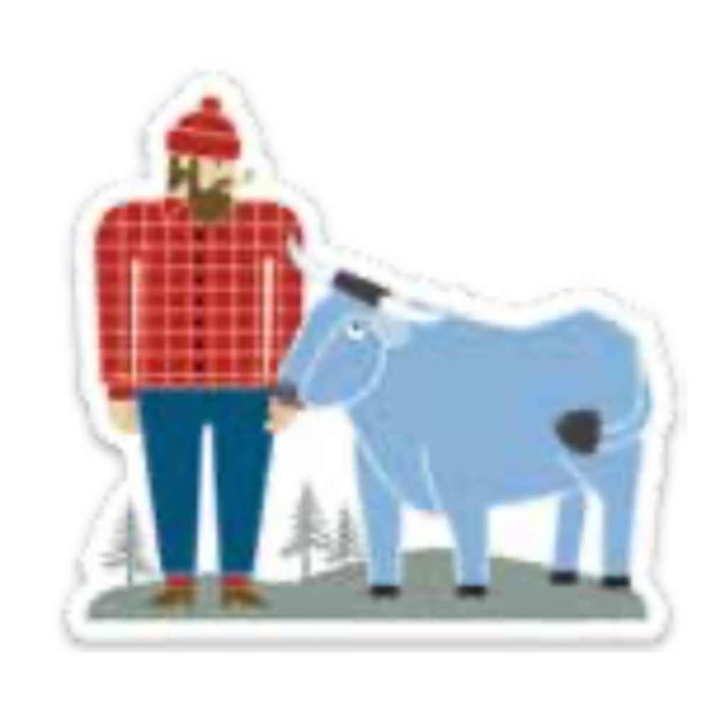 Cindy Lindgren Sticker - Paul Bunyan and Babe