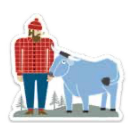 Cindy Lindgren Sticker - Paul Bunyan and Babe