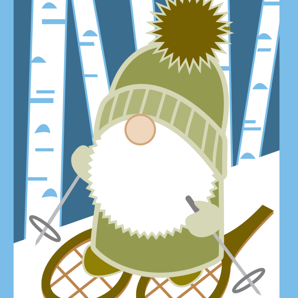 Cindy Lindgren Card - Snowshoe Gnome