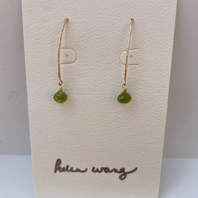 Helen Wang Jewelry Earrings - Hammered 14K Gold Filled AAA+ Grade Peridot Briolettes