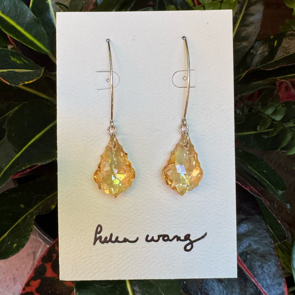 Helen Wang Jewelry Earrings - Sterling Silver - Champagne Baroque Swarovski