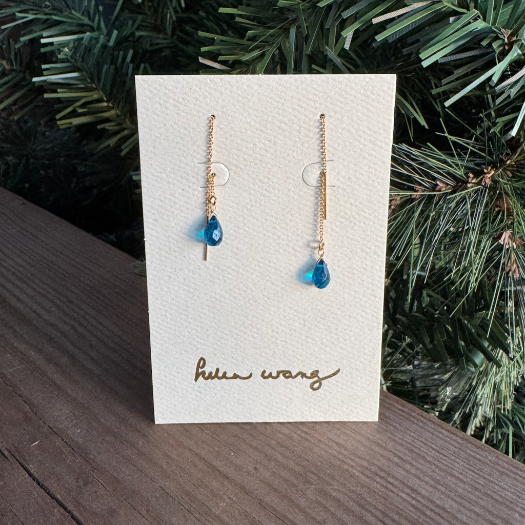 Helen Wang Jewelry Earring - 14k Gold Filled Threaders Neon Apatite