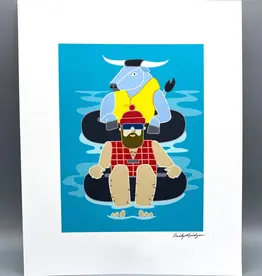 Cindy Lindgren Paul Bunyan Tubing Poster (16x20)