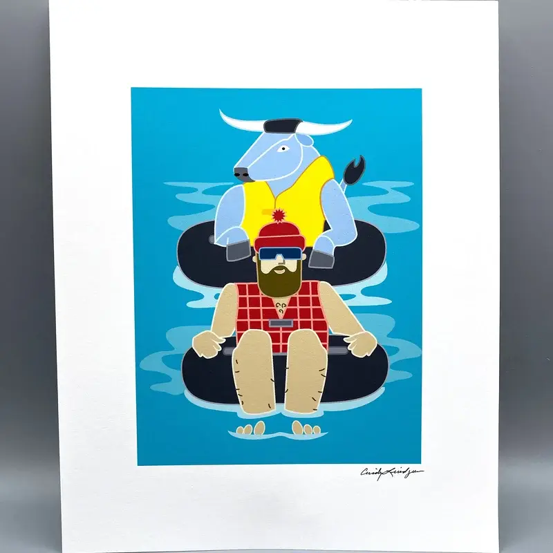 Cindy Lindgren Paul Bunyan Tubing Poster (16x20)