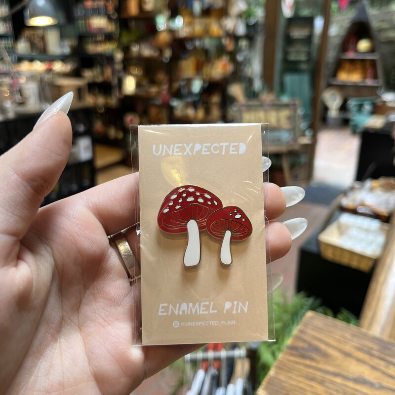 Unexpected Flair Red Mushroom Enamel Pin