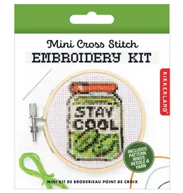 Kikkerland Pickle Mini Cross Stitch Embroidery