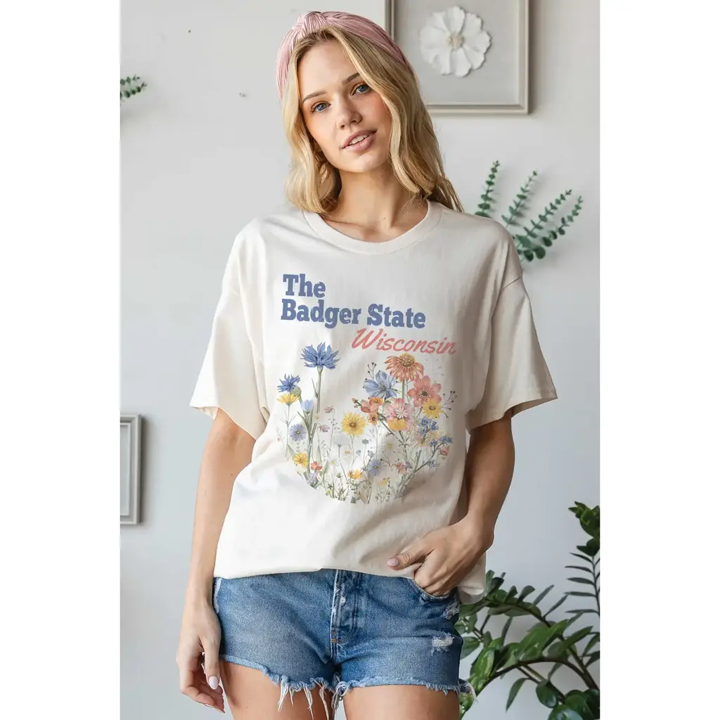 BLUME & CO (Faire) The Badger State Wisconsin Graphic Top -