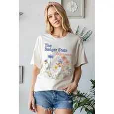 BLUME & CO (Faire) The Badger State Wisconsin Graphic Top -