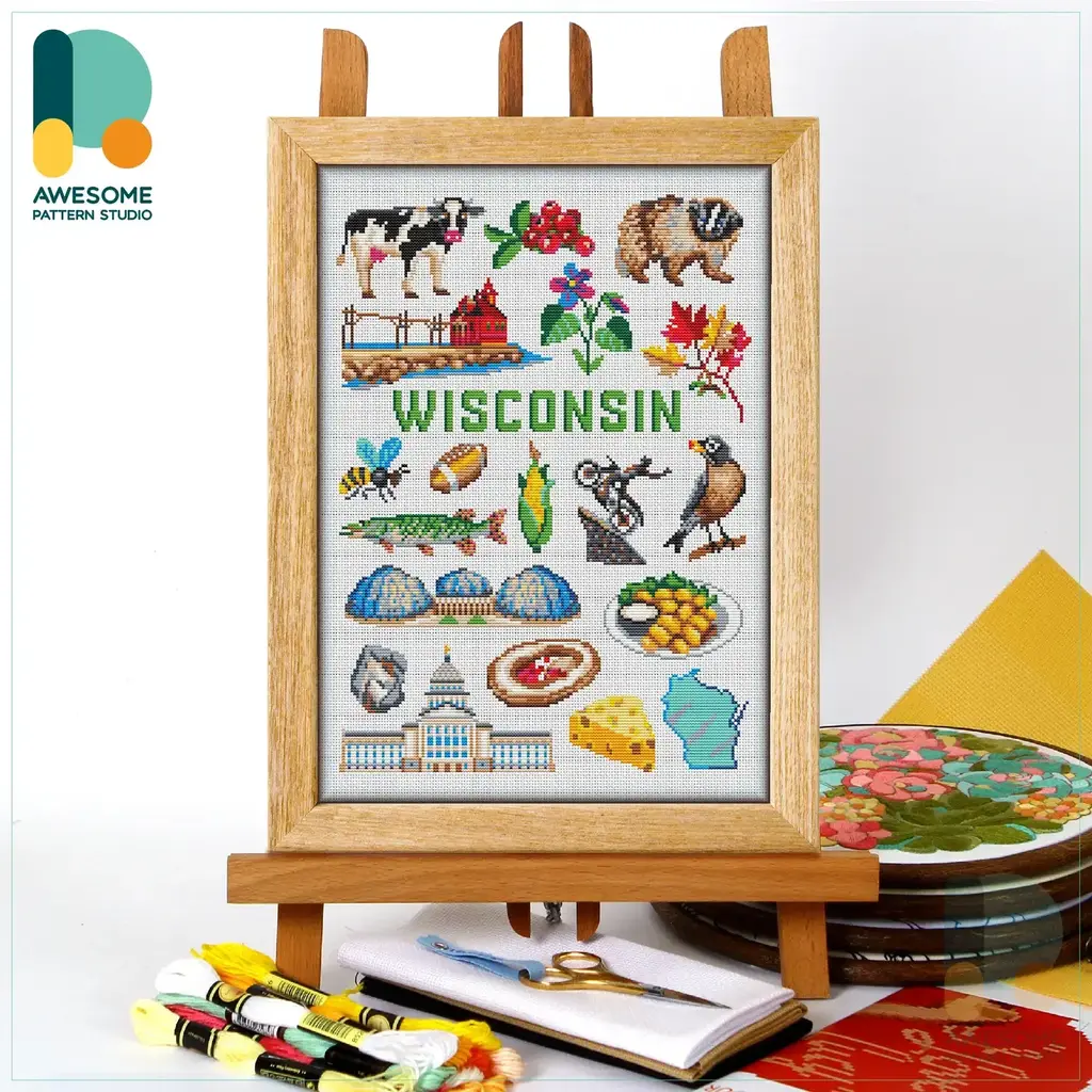 Awesome Pattern Studio Wisconsin Collection - Counted Cross Stitch Kit 2  (Size 146 x 195)