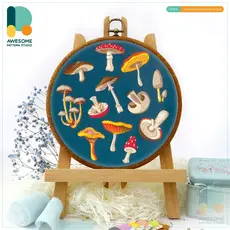 Awesome Pattern Studio Mushrooms Collection Embroidery Kit