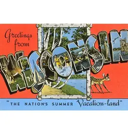 Found Image Press Postcard - Greetings from Wisconsin WI-123