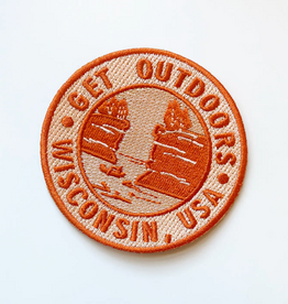 Bottlebrush Graphics Get Outdoors Wisconsin Embroidered Iron-On Patch