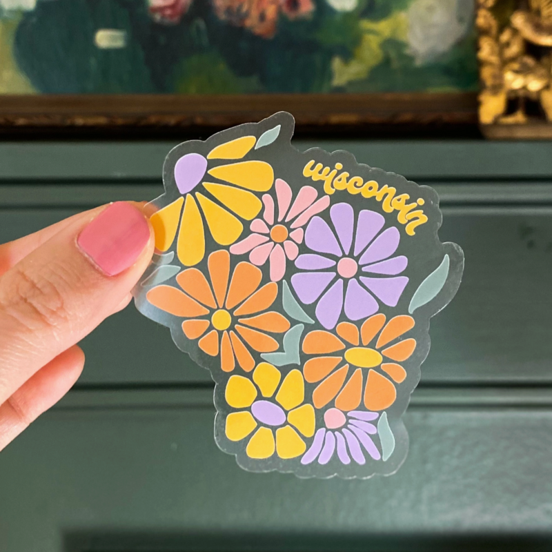 Bottlebrush Graphics Sticker - Floral Clear WI