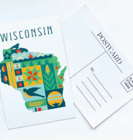 Bottlebrush Graphics Wisconsin Quilt Design Postcard