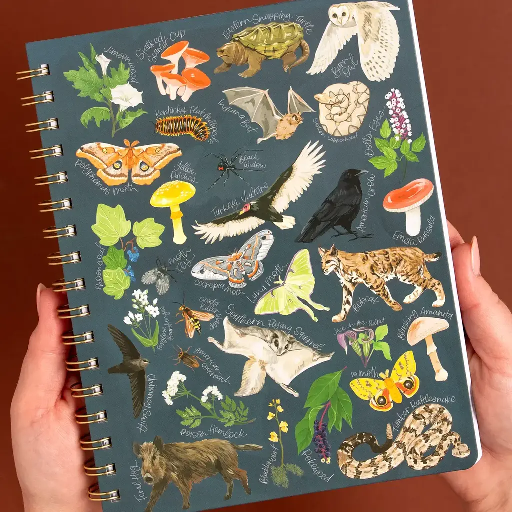 1canoe2 Midnight Flora & Fauna Spiral Notebook