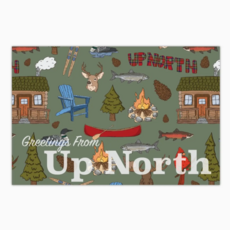 June Apothicarie "Greetings from Up North" Emblem Postcard