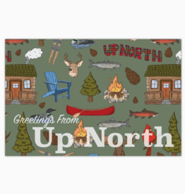 June Apothicarie "Greetings from Up North" Emblem Postcard