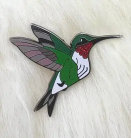 Roamin' Bison Workshop (Faire) Ruby Throated Hummingbird Hard Enamel Pin