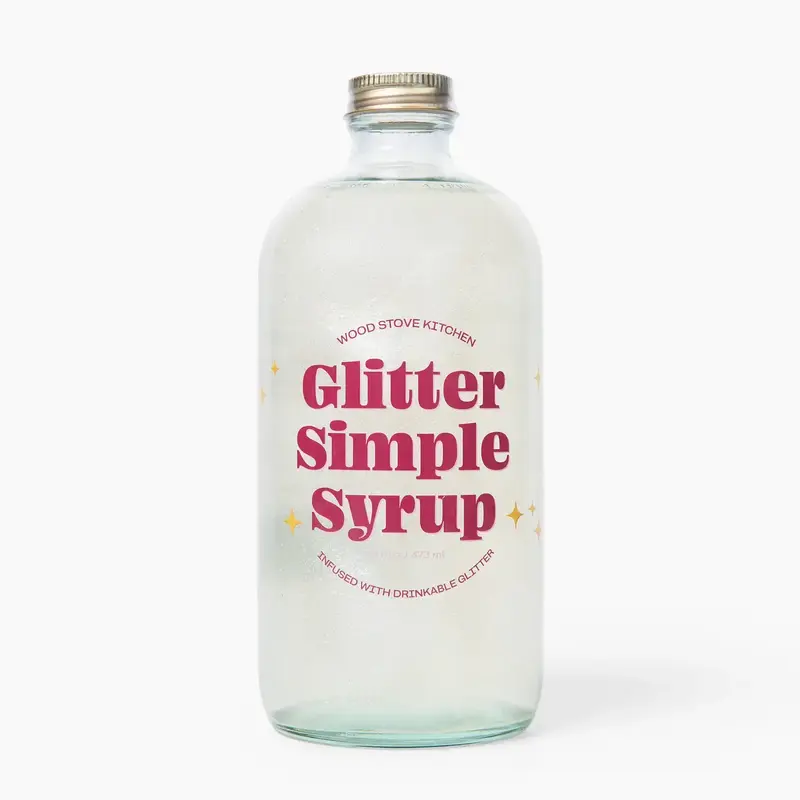 Wood Stove Kitchen Glitter Simple Syrup 16 Fl oz