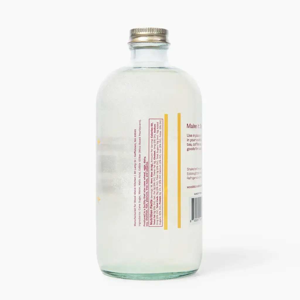 Wood Stove Kitchen Glitter Simple Syrup 16 Fl oz