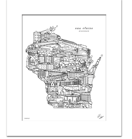 Townsville Art EC Wisconsin - Wall Decor White Matted 8x10